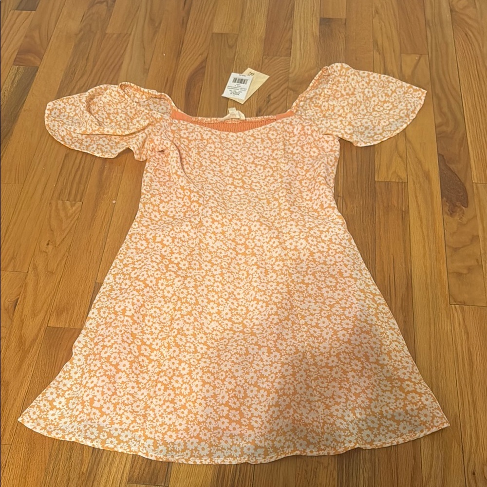 Floral Orange Kids Dress
